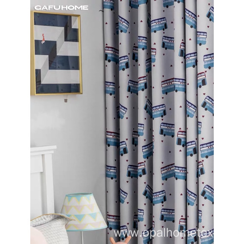 Children Room Rocket Printing Design Curtain